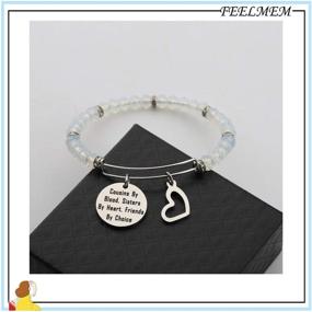 img 2 attached to 👭 Cousin Bracelet - Blood Bonded Cousins, Heartfelt Sisters, Chosen Friends - Silver Bangle Jewelry Gift for Cousins