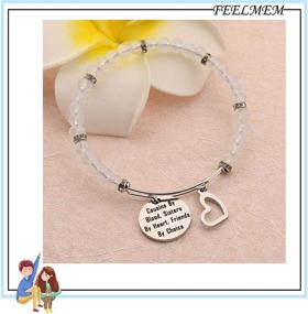 img 3 attached to 👭 Cousin Bracelet - Blood Bonded Cousins, Heartfelt Sisters, Chosen Friends - Silver Bangle Jewelry Gift for Cousins