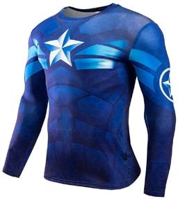 img 4 attached to 🦸 SevenJuly1 Captain Superhero Compression Fitness Boys' Clothing: Tops, Tees & Shirts - Boost Your Kid's Fitness & Style!