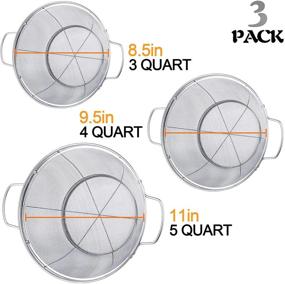 img 1 attached to 🔍 Versatile 3 Pack Stainless Steel Colander Sieves with Handles & Resting Base - Multi Size Mesh Strainer Baskets for Strain, Drain, Rinse or Steam