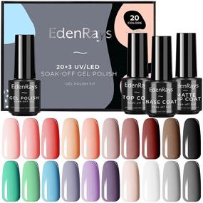 img 4 attached to EdenRays Gel Nail Polish Set - 23pc Soak Off UV/LED Gel Starter Kit - 20 Vibrant Colors - Includes Base Coat, Glossy & Matte Top Coat