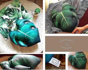 img 2 attached to Decorative Shaped Pillow Monstera Tropical