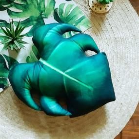 img 3 attached to Decorative Shaped Pillow Monstera Tropical