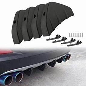 img 1 attached to 🚗 Rungao 4Pcs Universal Car Rear Spoiler Carbon Fiber Rear Bumper Shark Fin Spoiler: Ultimate Protection Kit for Your Vehicle (Black)