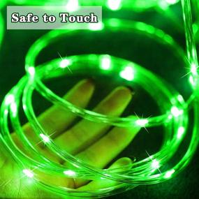 img 1 attached to 🎄 Brighten Your Holidays with Christmas Solar Rope Lights Outdoor, 33ft 100 LED Twinkle String Lights - Waterproof Tubing for Trampoline House Party, Carnival, and Festive Christmas Decorations