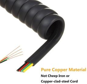 img 3 attached to 📞 UVital Coiled Telephone Handset Cable Cord - 1.56ft to 13ft Length RJ9/RJ10/RJ22 4P4C, 2 PCS (Black)