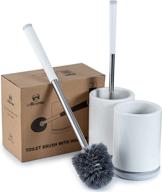 🚽 torespire toilet brush with holder set: superior bathroom cleaning with 5 unique features – 2 white sets, plastic and stainless steel combo logo