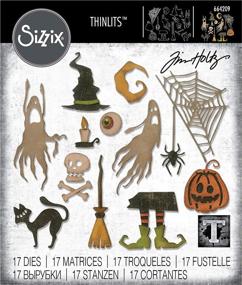 img 2 attached to 🎃 Sizzix Frightful Things Thinlits Набор трафаретов Tim Holtz, 17 штук: Создайте страшные поделки с легкостью!