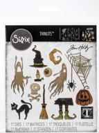 🎃 sizzix frightful things thinlits набор трафаретов tim holtz, 17 штук: создайте страшные поделки с легкостью! логотип