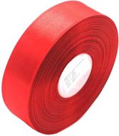 🎀 swtool 1" single face satin ribbon - 50 yards roll - perfect for wedding details, sewing projects, gift wrapping & more - red logo