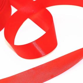 img 2 attached to 🎀 SWTOOL 1" Single Face Satin Ribbon - 50 Yards Roll - Perfect for Wedding Details, Sewing Projects, Gift Wrapping & More - Red