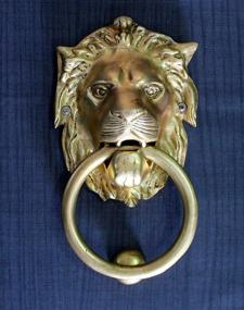 img 4 attached to StonKraft 6-Inch Brass Lion Door Knocker for Gates and Doors - Enhancing Doorway Aesthetics