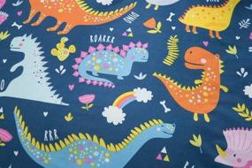 img 2 attached to 🦕 NATURETY Kids Fitted Sheet with Extra Deep Pocket - Thicken Printed Fabric Bed Sheets for Teens (Navy Blue Dinosaur, Twin Size)