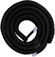 📞 пружинный телефонный кабель power gear, 4-25 футов расширяемый, совместим со всеми проводными стационарными телефонами, для использования дома или в офисе, черный (76139) логотип
