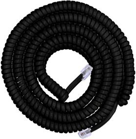 img 4 attached to 📞 Пружинный телефонный кабель Power Gear, 4-25 футов расширяемый, совместим со всеми проводными стационарными телефонами, для использования дома или в офисе, черный (76139)