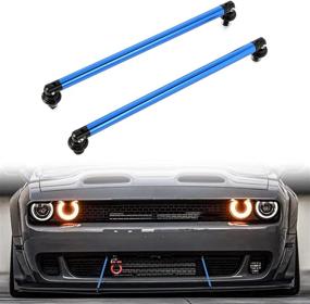 img 4 attached to 🔹 Auxmart Adjustable Splitter Rods: Front & Rear Bumper Lip Strut Rod Tie Bars, 200MM (Blue, Pack of 2)