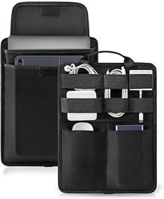 img 4 attached to tomtoc Electronic Accessory Organizer Panel: Manage Tech Gear, Hard Drive, USB Hub, Power Bank, Cable for MacBook Air & Pro, Surface Pro, 9.7-11 Inch iPad Air/Pro