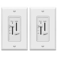 ⚙️ enerlites 3 speed ceiling fan control and dimmer light switch, 2.5a single pole light fan switch, 300w incandescent load, no neutral wire needed, 17001-f3-w, white, pack of 2 логотип