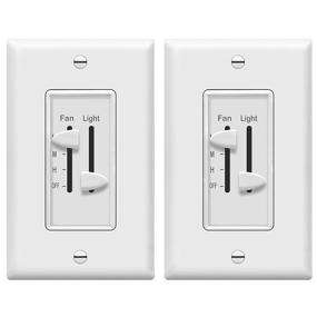 img 4 attached to ⚙️ ENERLITES 3 Speed Ceiling Fan Control and Dimmer Light Switch, 2.5A Single Pole Light Fan Switch, 300W Incandescent Load, No Neutral Wire Needed, 17001-F3-W, White, Pack of 2