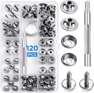 🔒 120pcs stainless steel buttons fastener: durable and reliable setting logo