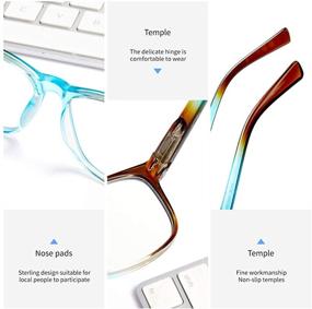 img 2 attached to 👓 Blue Light Blocking Reading Glasses with Spring Hinge, Stylish Computer Readers to Filter UV/Glare for Women/Men