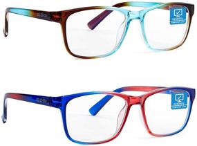 img 4 attached to 👓 Blue Light Blocking Reading Glasses with Spring Hinge, Stylish Computer Readers to Filter UV/Glare for Women/Men