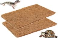 🥥 coconut fiber mat: premium terrarium reptile supplies for pet comfort - lizards, snakes, chameleons, and turtles - includes 2 sheets логотип