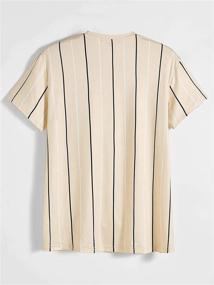 img 3 attached to MakeMeChic Casual Graphic Striped Crewneck Men's Clothing in T-Shirts & Tanks