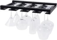 🍷 rustic state stemware glass rack - enhance dull kitchens or bars, ideal for 6-12 glasses, easy under cabinet installation with included screws, stylish hanging bar glass rack (black) logo