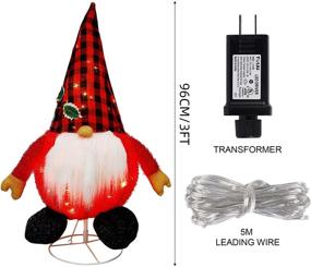 img 3 attached to 🎅 Glintoper 3 FT Lighted Christmas Decorations: Outdoor Collapsible Xmas Gnome with Built-in Lights – Easy Assembly & Pop Up Feature! Light Up Tinsel Swedish Tomte Elf for Yard Holiday New Year Winter Decor