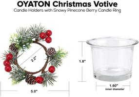 img 1 attached to 🕯️ OYATON Christmas Votive Candle Holders: Festive Snowy Pinecone Berry Candle Rings, Decorative Glass Tealight Holder Set of 2 – Ideal for Home, Wedding, Living Room & Bedroom Décor (Candles Not Included)