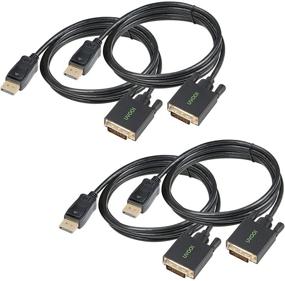 img 4 attached to 🔌 4-пакет кабелей DisplayPort на DVI длиной 6,6 фута - 1080P, UVOOI адаптер кабеля DisplayPort DP на DVI-D мужской-мужской с золотистыми контактами - совместимы с ПК, ноутбуком, телевизором, проектором, монитором и др.