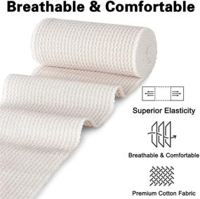 img 3 attached to 🔊 Elastic Bandage Pack - Medical Compression Wraps for Arm, Hand, Ankle, Knee, Body, Leg - 4 Inch (6 Pack)