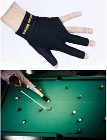 img 1 attached to 🎱 3-Pack Elastic Lycra Left Hand Billiard Cue Glove for Shooters Carom Pool Snooker Cue Sport - Red, Blue, and Black