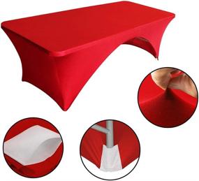 img 1 attached to Eurmax Polyester Tablecloth Cover Table Back（Red）