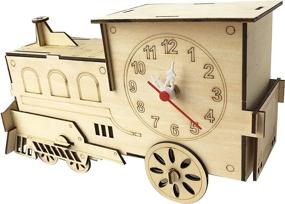 img 3 attached to Charming Puzzle Desk Clock: Train Locomotive Timepiece