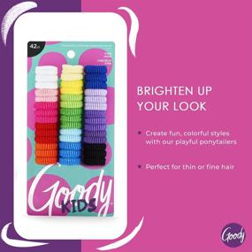 img 3 attached to 🎀 42 Pack of Goody Kids Ouchless Tiny Terry Ponytailers - Assorted Colors for Pain-Free Hair Styling - Ideal for Women, Girls, Babies, and Teens - Long Lasting Braids, Ponytails, and More!