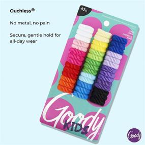 img 2 attached to 🎀 42 Pack of Goody Kids Ouchless Tiny Terry Ponytailers - Assorted Colors for Pain-Free Hair Styling - Ideal for Women, Girls, Babies, and Teens - Long Lasting Braids, Ponytails, and More!