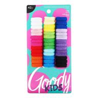 🎀 42 pack of goody kids ouchless tiny terry ponytailers - assorted colors for pain-free hair styling - ideal for women, girls, babies, and teens - long lasting braids, ponytails, and more! logo