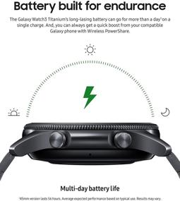 img 1 attached to 🌟 SAMSUNG Galaxy Watch 3 Титан 45 мм Мистический черный - Американская версия, GPS, Bluetooth, расширенный мониторинг здоровья, отслеживание фитнеса, долговечная батарея