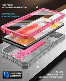 img 3 attached to Poetic Revolution Case for Samsung Galaxy A42 5G, Pink - Full Body Rugged Shockproof Cover with Kickstand and Fingerprint ID Compatibility