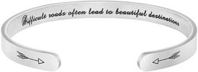 img 4 attached to 🎁 Stainless Cuff Bracelet: Memgift Inspirational Gifts for Women & Girls - Personalized Jewelry for Birthdays, Christmas, Mother's Day