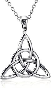 img 3 attached to 🍀 Exquisite 925 Sterling Silver Irish Celtic Knot Triangle Pendant Necklace - A Vintage Good Luck Charm on 18-Inch Rolo Chain