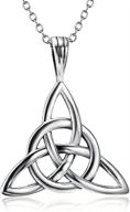 🍀 exquisite 925 sterling silver irish celtic knot triangle pendant necklace - a vintage good luck charm on 18-inch rolo chain logo