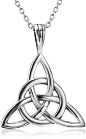 img 4 attached to 🍀 Exquisite 925 Sterling Silver Irish Celtic Knot Triangle Pendant Necklace - A Vintage Good Luck Charm on 18-Inch Rolo Chain