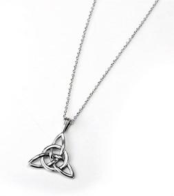 img 1 attached to 🍀 Exquisite 925 Sterling Silver Irish Celtic Knot Triangle Pendant Necklace - A Vintage Good Luck Charm on 18-Inch Rolo Chain
