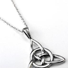img 2 attached to 🍀 Exquisite 925 Sterling Silver Irish Celtic Knot Triangle Pendant Necklace - A Vintage Good Luck Charm on 18-Inch Rolo Chain