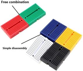 img 2 attached to 🍞 Eiechip Mini Breadboard Kit: 170 Point Small Solderless Breadboard for Proto Shield (6 Colors, 6pcs)