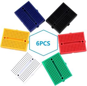 img 4 attached to 🍞 Eiechip Mini Breadboard Kit: 170 Point Small Solderless Breadboard for Proto Shield (6 Colors, 6pcs)