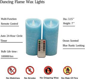 img 1 attached to Large Blue LED Candles Set Of 2- Realistic Wax Battery Candles With Moving Flame- Remote And Auto-Cycle Timer(2/4/6/8Hrs Option)